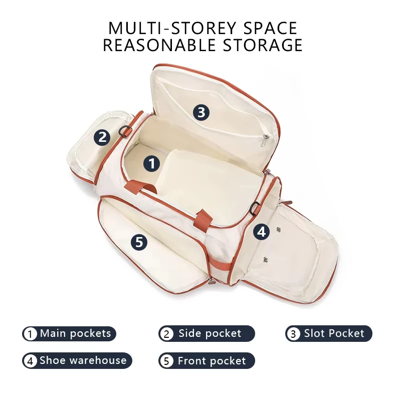 Waterproof Travel Pack Luggage Backpack with Shoes Pocket Gym Bag Fitness Training Handbag Large Capacity Sports Crossbody Bags