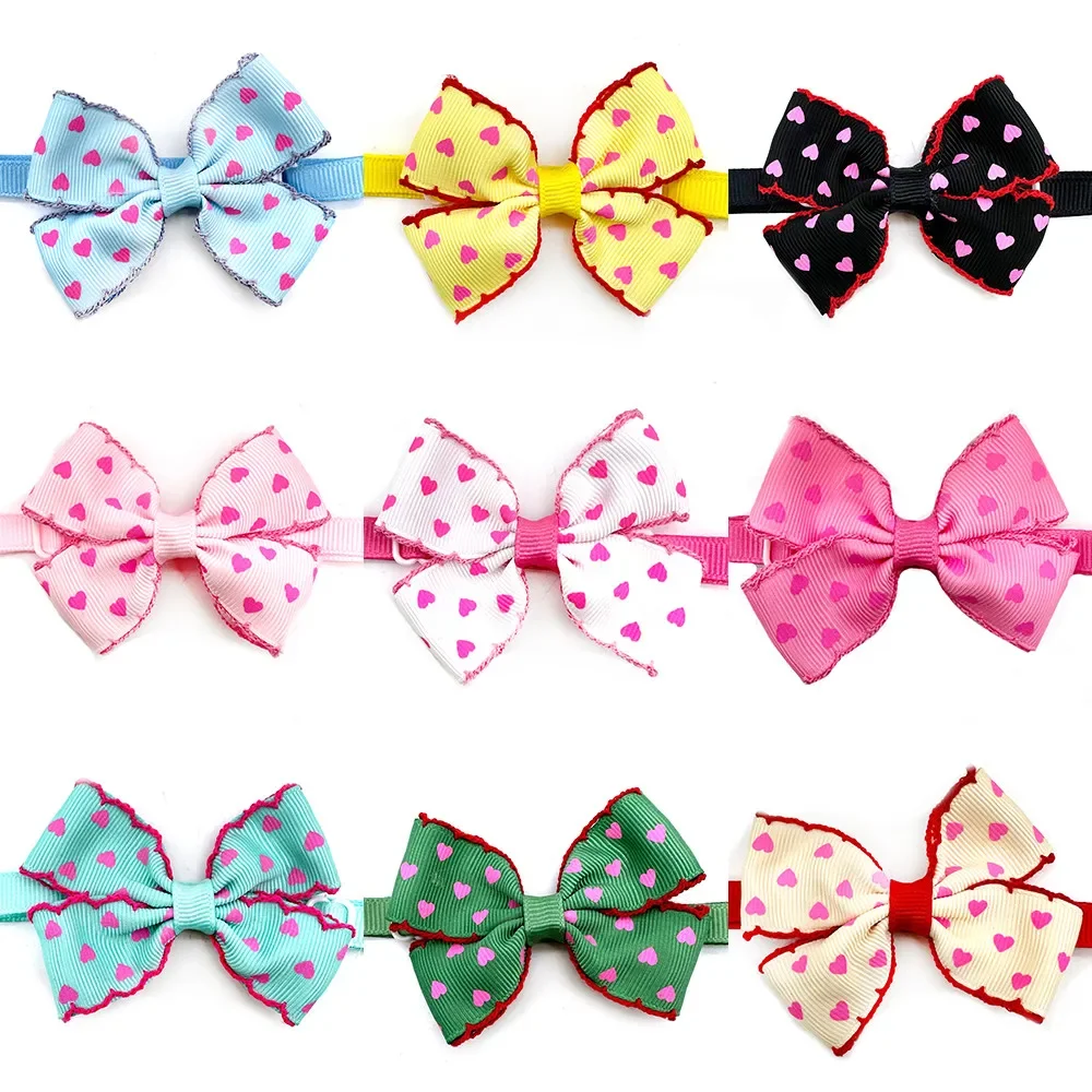 30/50pcs Valentine's Day Pet Dog Bow Tie Love Style Small Dog Bowtie Puppy Cat Bowtie Small Dog Grooming Accessories