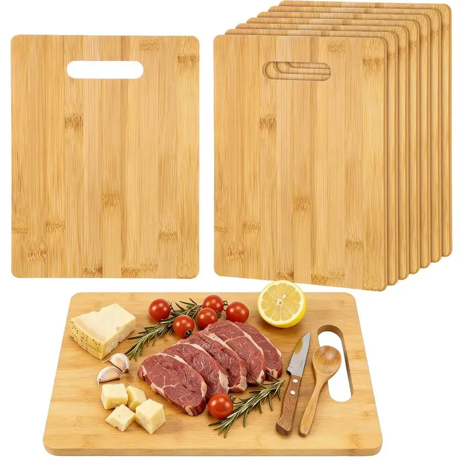 

18 упаковок бамбуковой деревянной разделочной доски с ручками, объемные простые заготовки, разделочная доска для лазерной гравировки для индивидуальной гравировки подарков C