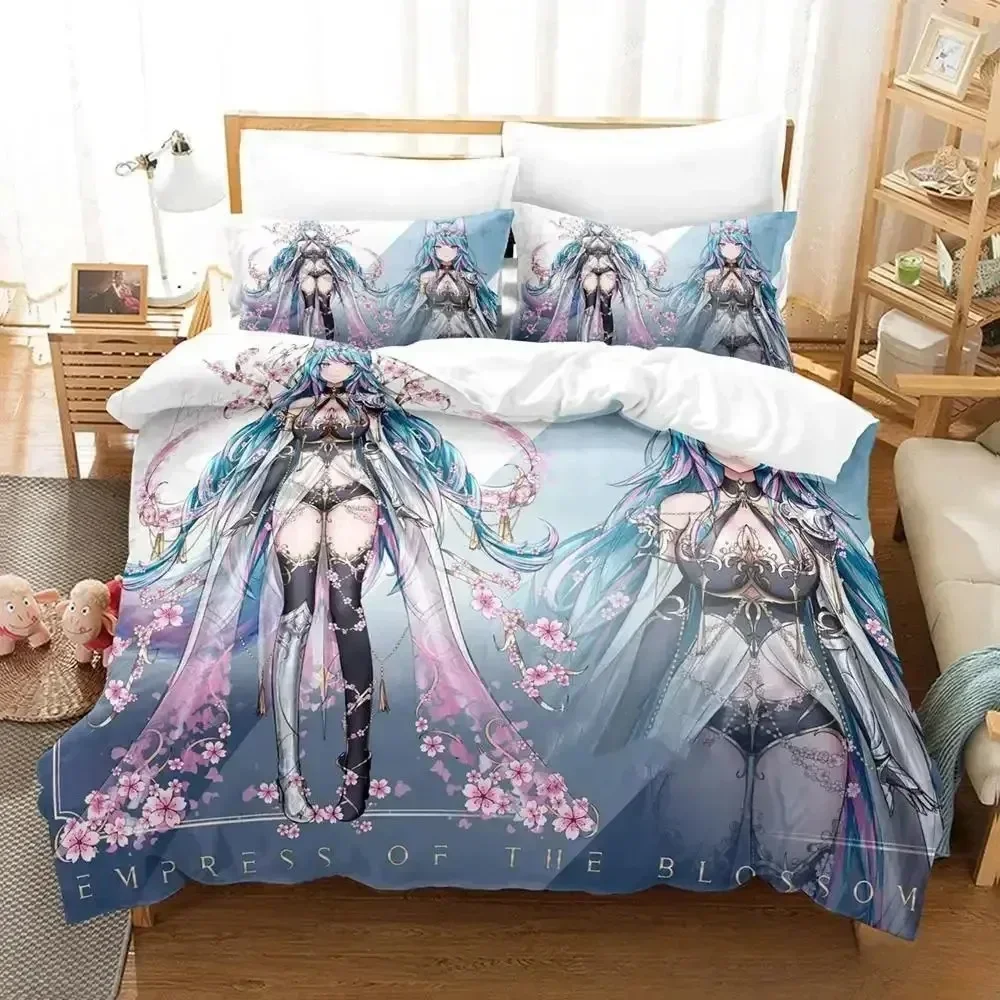 جديد مثير الفتيات Silvervale Vtuber طقم سرير واحد التوأم كامل الملكة الملك الحجم طقم سرير الكبار طفل غرفة نوم حاف مجموعة غطاء أنيمي