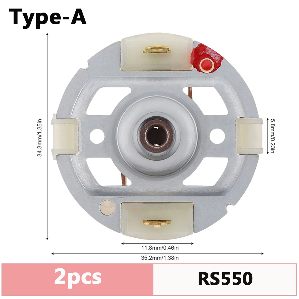 2Pcs RS550 RS380 RS775 DC Motor Carbon Brush Holder for Electric Drill / Electric Screwdriver with Copper Brush Motor Tools