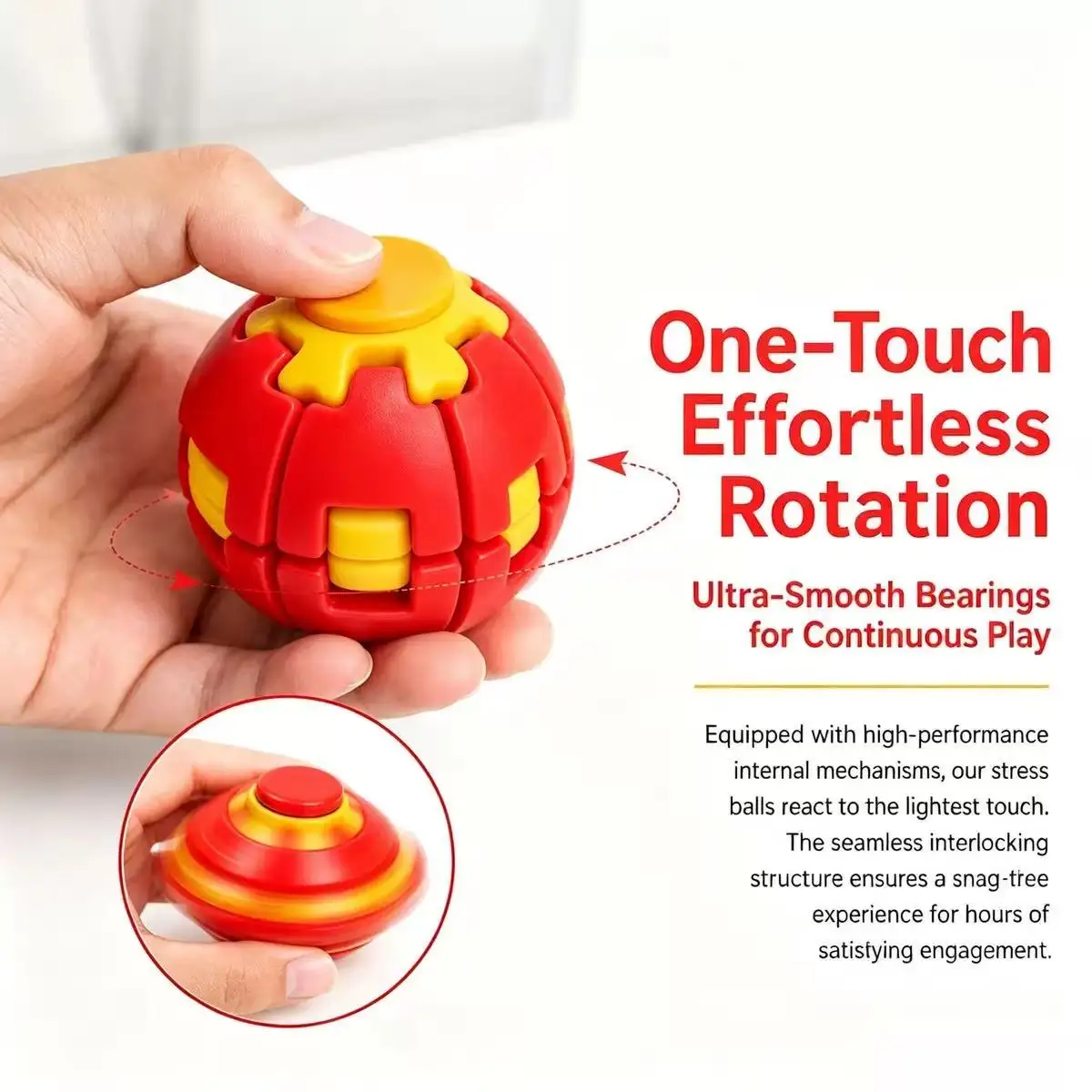 New Trendy Toys Rotating 3D Stress Relief Ball Pressing Fingertip Gyroscope Toy Carry With You At all Times Soothing Toy