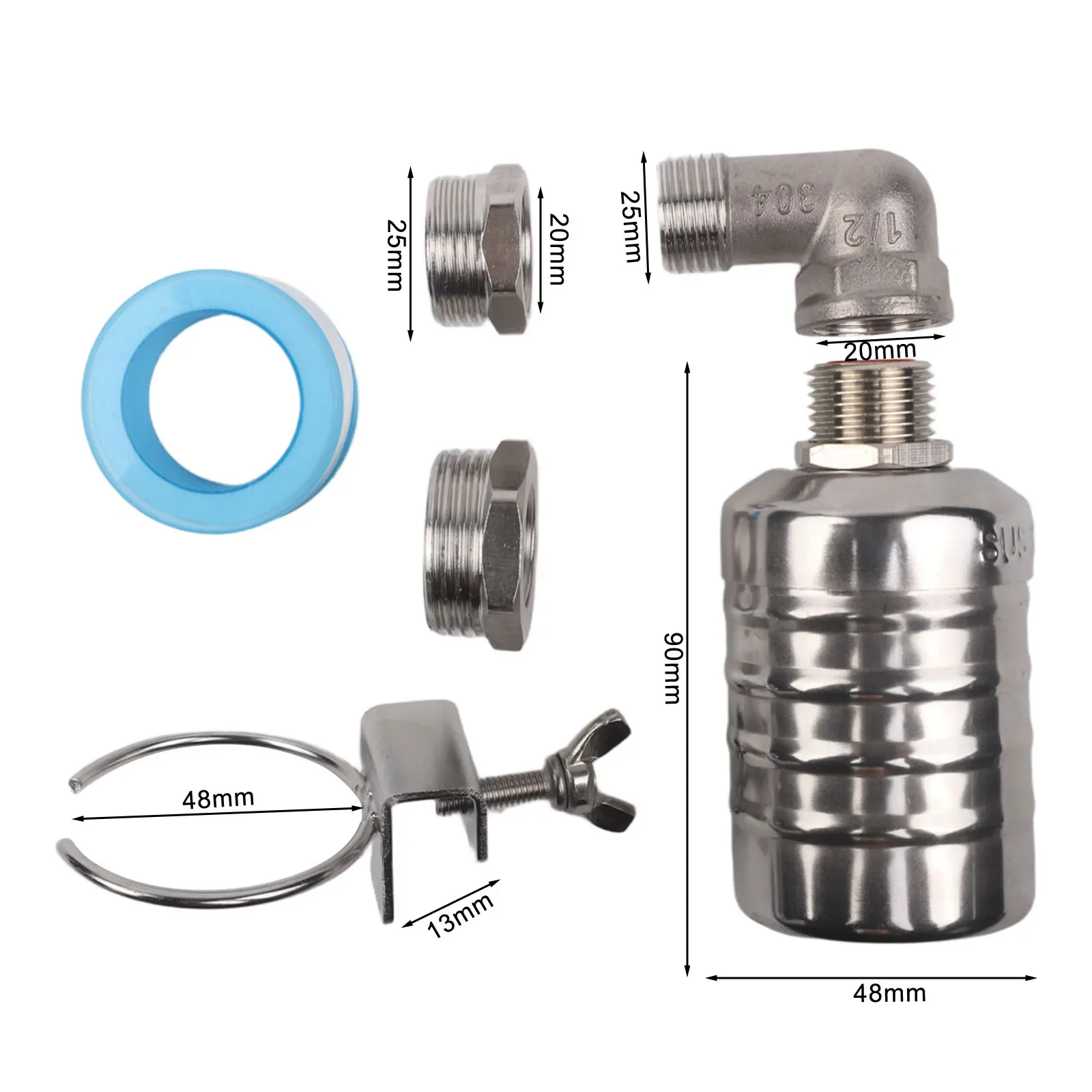 Food-grade Material Stainless Steel Valve Efficient Water Control Essential Accessories Multiple Adapters For Water Tanks