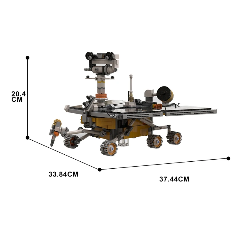 Opportunity rover Mars exploration vehicle model ornament, small particle assembly building block MOC puzzle toy