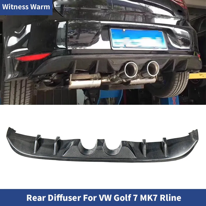 Carbon Fiber Rear Bumper Lip Diffuser for Volkswagen Golf 7 Mk7 Rline Bumper R20 Style 2014 2015 2016 2017