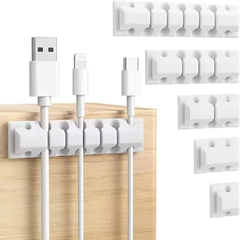 Silicone Cable Organizer USB Data Cable Winder Flexible Cable Management Cord Clips For Mouse Headphone Earphone Car Wire Holder
