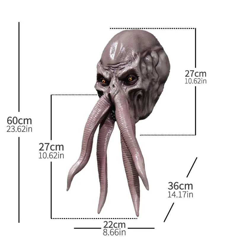 เกม Baldur Gate 3 Lllithid Mind Flayer Squiddy หน้ากาก BG3 Octopuse Monsters Latex หมวกกันน็อก Headcover ฮาโลวีนเครื่องแต่งกาย Props Decor