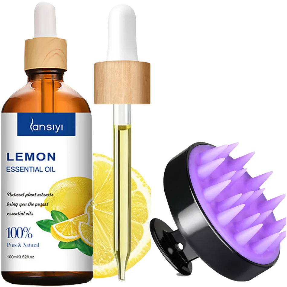 

100% Natural Lemon Oil Essential Oil for Skin, Self-Care for Cleaning, Diffusion, DIY, Aromatherapy - Refreshing Scent And Tool