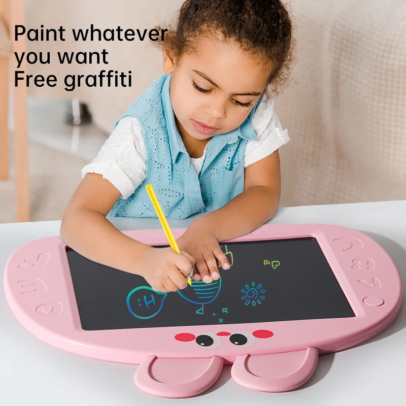 

Планшет для рисования с ЖК-экраном для дошкольного образования, цветная доска для рисования с изображением кролика, стираемая, защищающая глаза, без синего света, облегчает обучение.