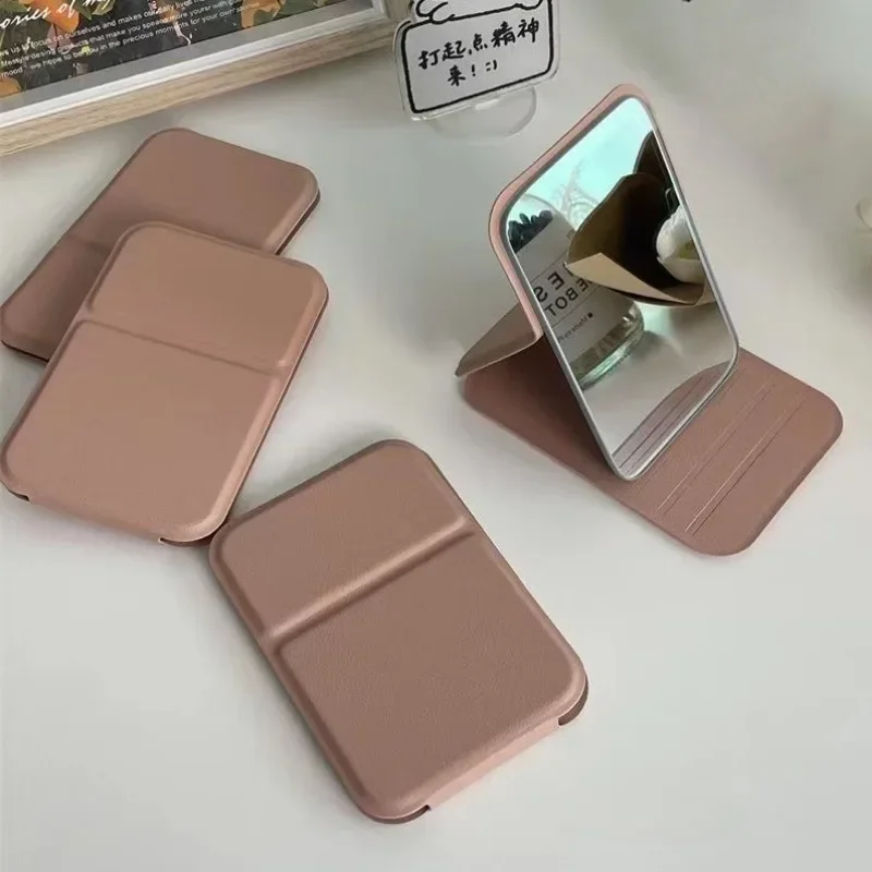 Hand-Held Desktop Stand Mirror High Definition Folding Makeup Mirror Light Weight Easy To Carry Vanity Mirror Cosmetic Tools