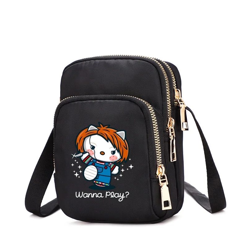 HelloKittys Anime Crossbody Bags for Women Female Shoulder Slung Mobile Phone Large Capacity Handbags Fashion Ladies Chest Bag