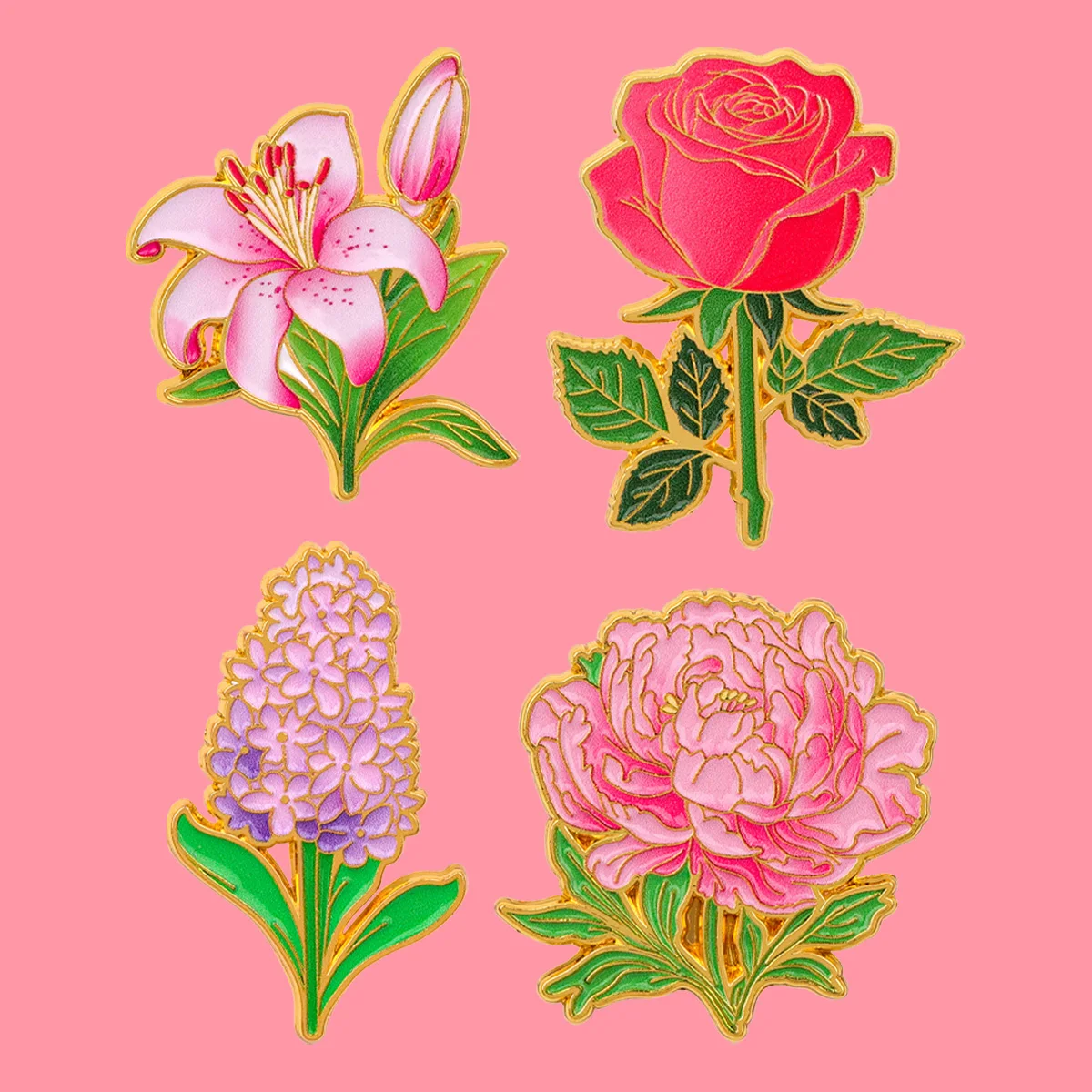 Blumen Rose Emaille Pins Pflanzen Lavendel Lilie Brosche Abzeichen auf Rucksack Anstecknadel Kostüm Accessoires Modeschmuck Mädchen Geschenke
