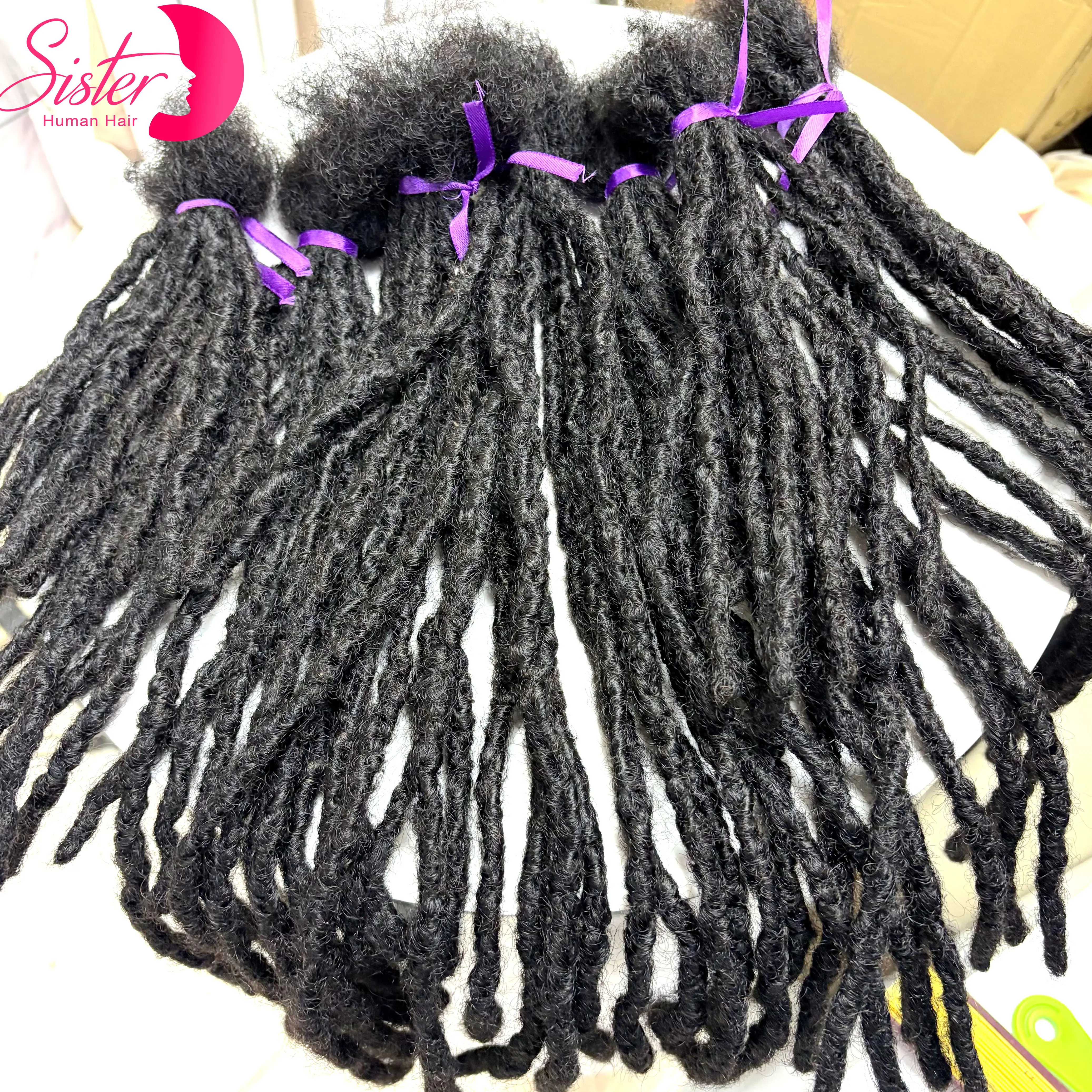 50 Strands Natural Loc Extension Human Hair with Curly Ends 8-14inch 100% Human Hair Loc Dreadlock Extension for Men Women Kids