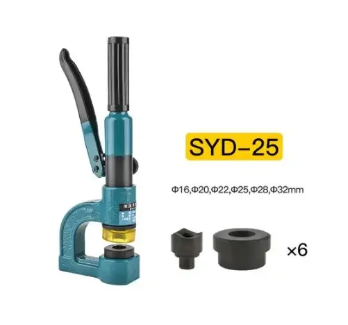 SYD-25 Hydraulic Punching Machine Sink Tray Stainless Steel Water Basin Portable Manual Hole Opener Puncher With 6 Dies