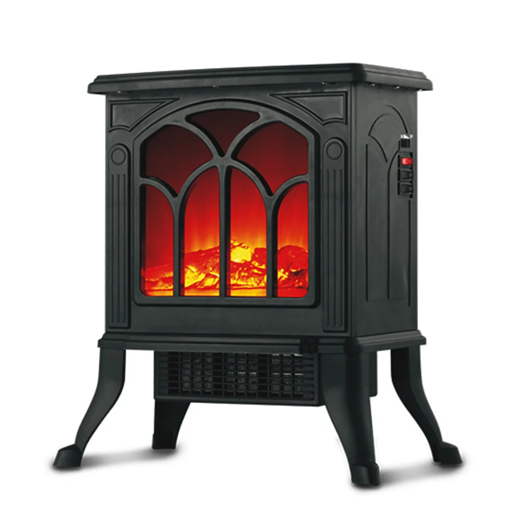 18 Inch Height Mini Electric Fireplace Tabletop Portable Heater  1500W Black Me tal Frame Room r Space  Freestanding