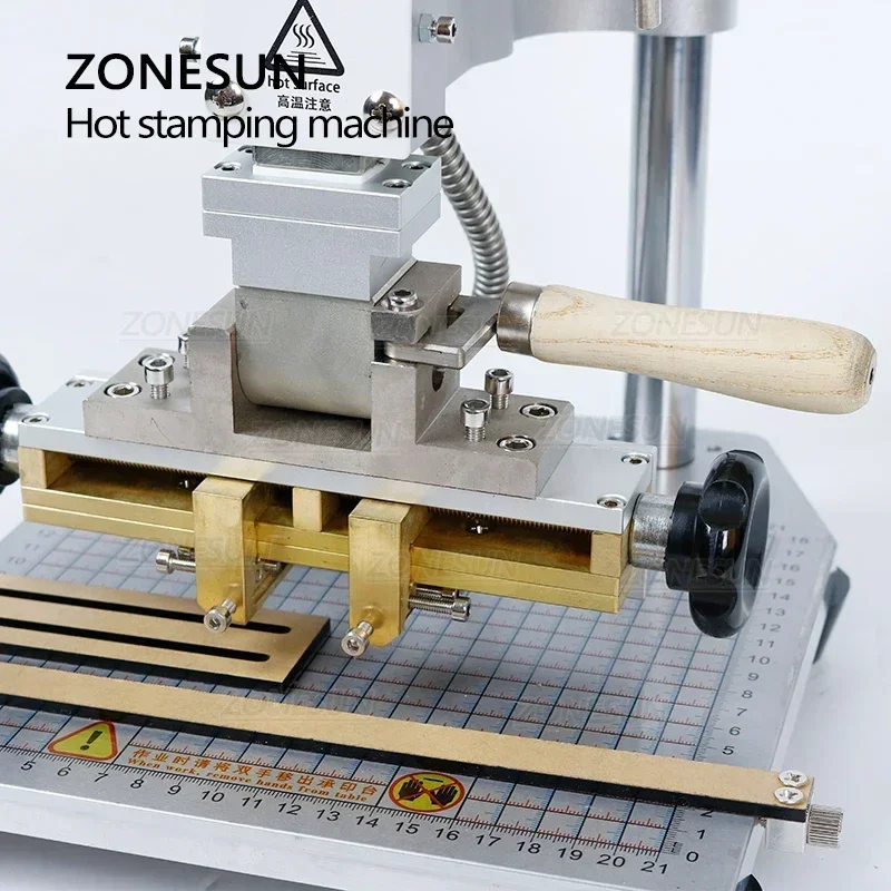 ZONESUN ZS-110A Manuelle Stempelmaschine Wärme-Upgrade Digitaldruck anpassbare Bronzing Leder Messing Kupferform Mental