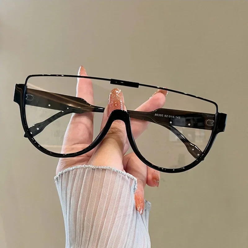 نظارات شمسية خارجية شبه دائرية بتصميم عتيق بنصف إطار نظارات شمسية كبيرة الحجم بظلال نظارات واحدة للنساء والرجال