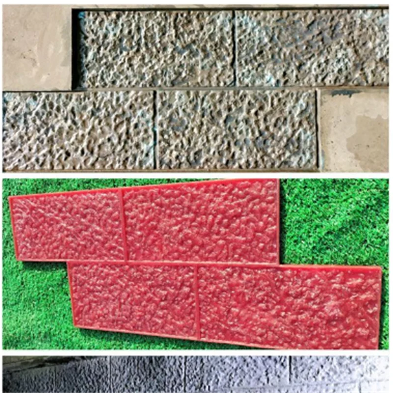 Cultural Stone Wall Embossed Floor Mold Cement, Antique Green Brick Art, Paving Construction, 75cm, 30cm