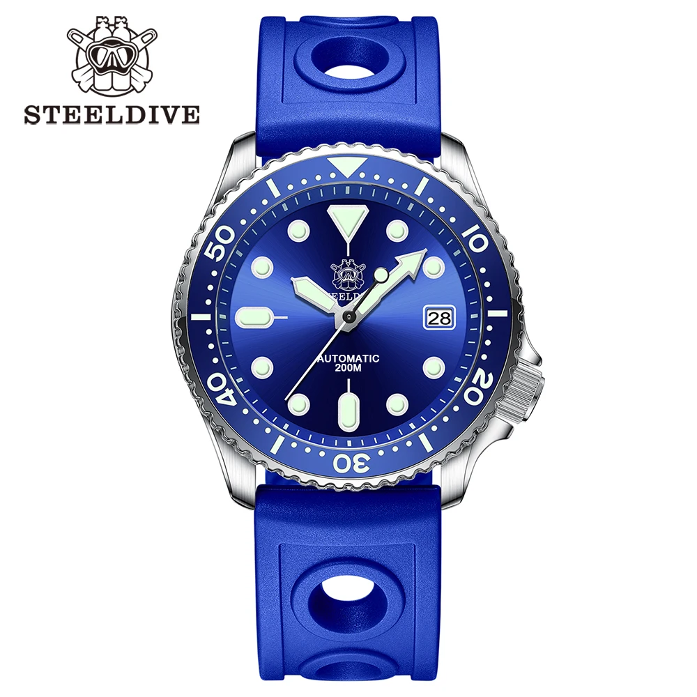 Mechanisch horloge voor heren STEELDIVE SD1973 Japan NH35 Automatisch uurwerk Keramische bezel 200M Waterdicht Klassiek Duik Kleine Abalone