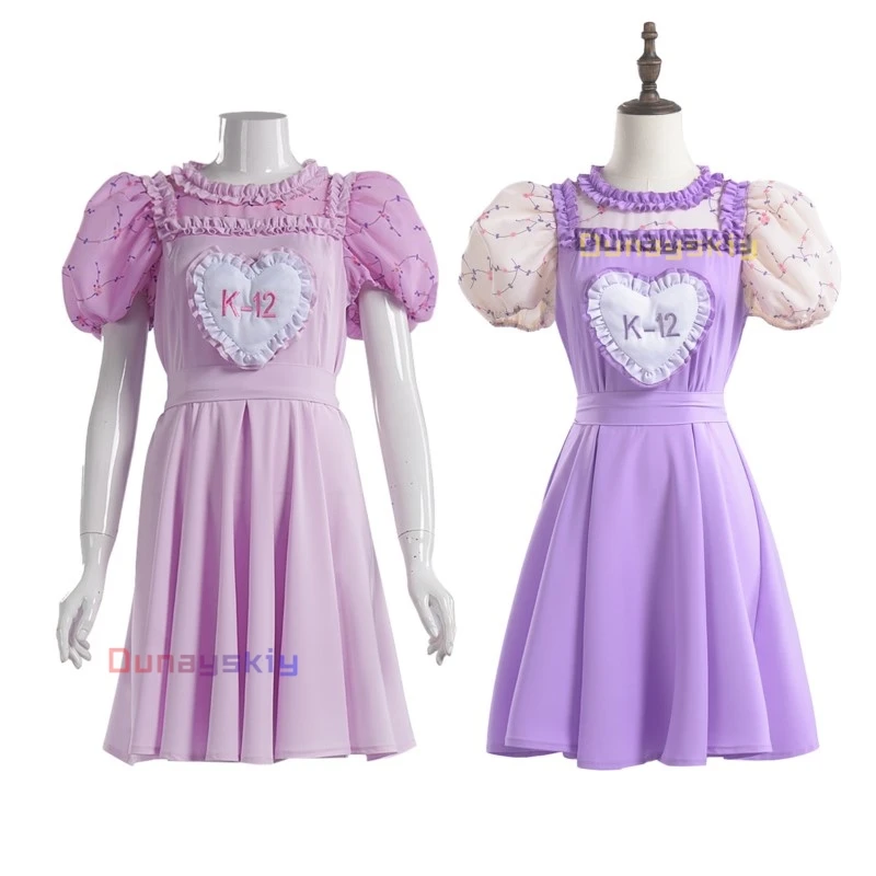 Women's K-12 Crybaby Angelita Cosplay K12 Uniform Pink Purple Dress Sweet Girl Melanie Martinez Halloween Costume Customized