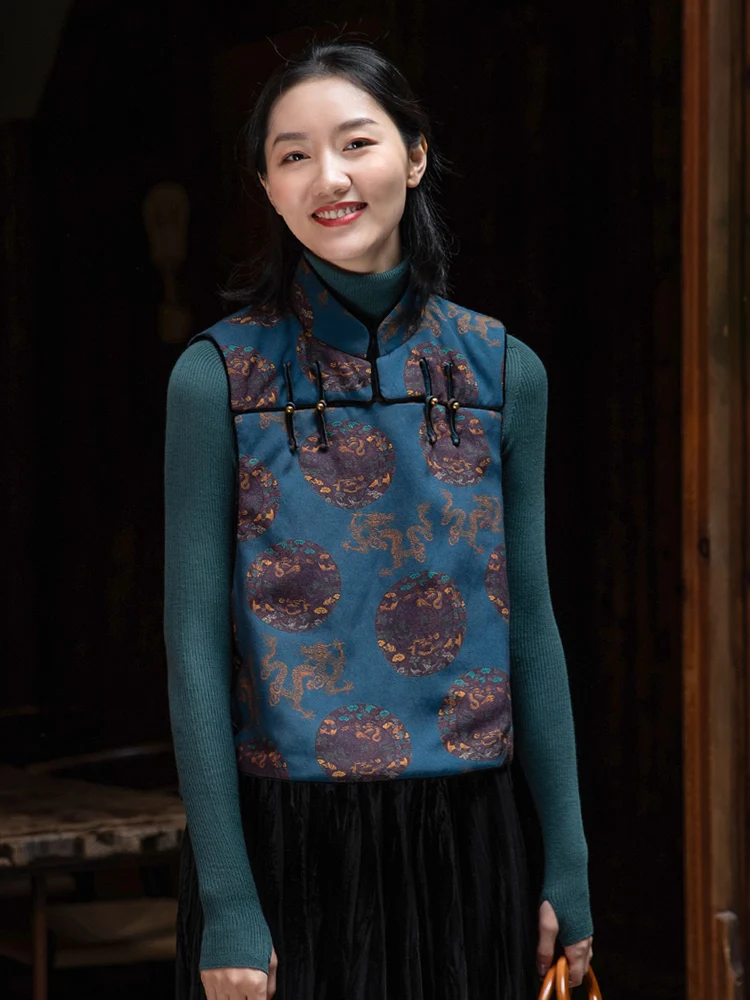 

Женский свободный хлопковый топ Philosophy Tang Silk Cloud с лацканами в стиле ретро, шелковый топ на пуговицах, воротник-стойка Jaet