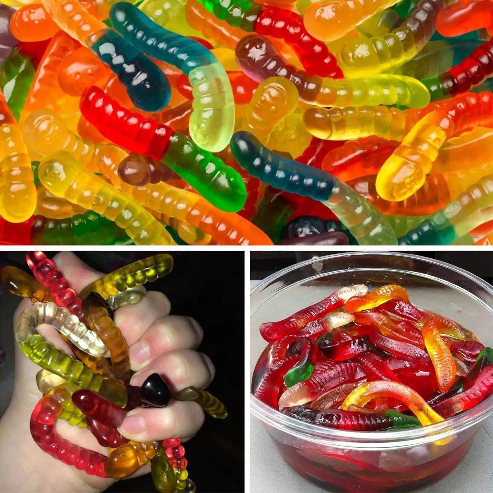 قوالب السيليكون لدودة الحلوى قوالب فندان الحلوى مقلاة خبز الغذاء الصف لوازم الخبز للمنزل المطبخ عيد ميلاد عيد الهالوين #5