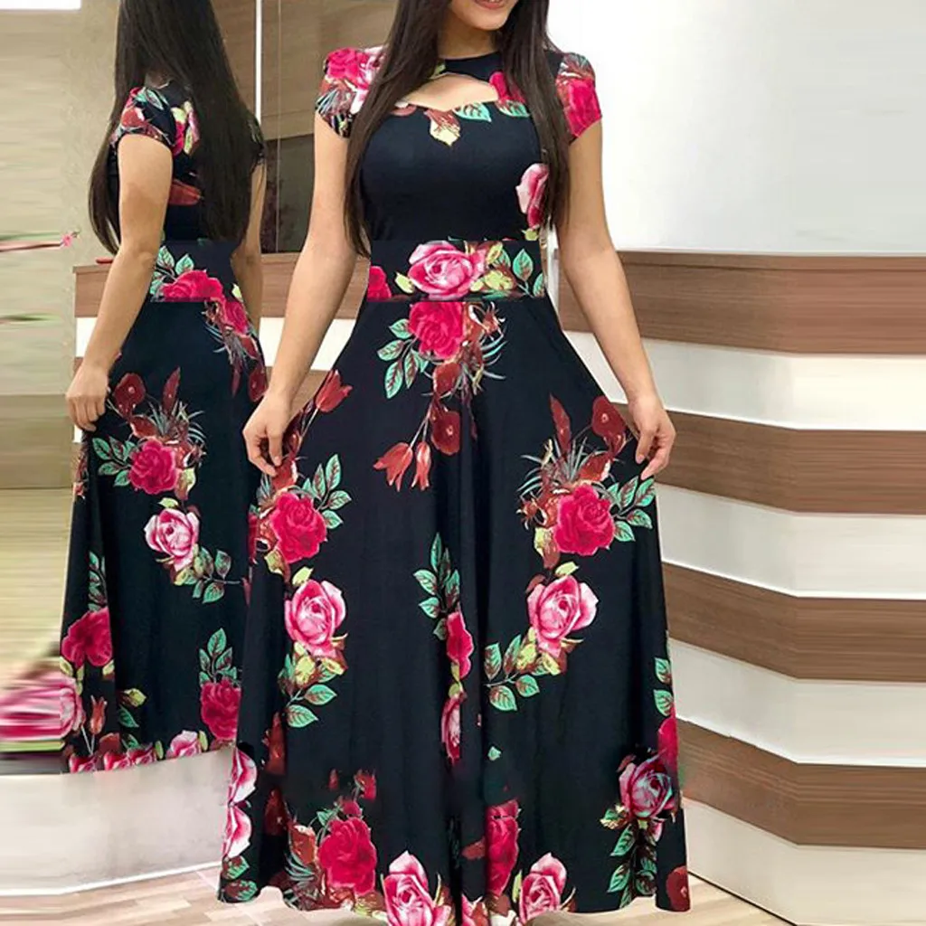 Long Dress Fashion Womens Floral Dress Summer Dresses for Womens Woman Dresses Casual plus Fall Dress Party Gowns for Women