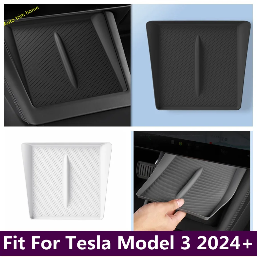 

Silica Gel Central Control Wireless Silicone Pad Phone Mat Decoration Frame Cover Fit For Tesla Model 3 2024 + Car Accessories