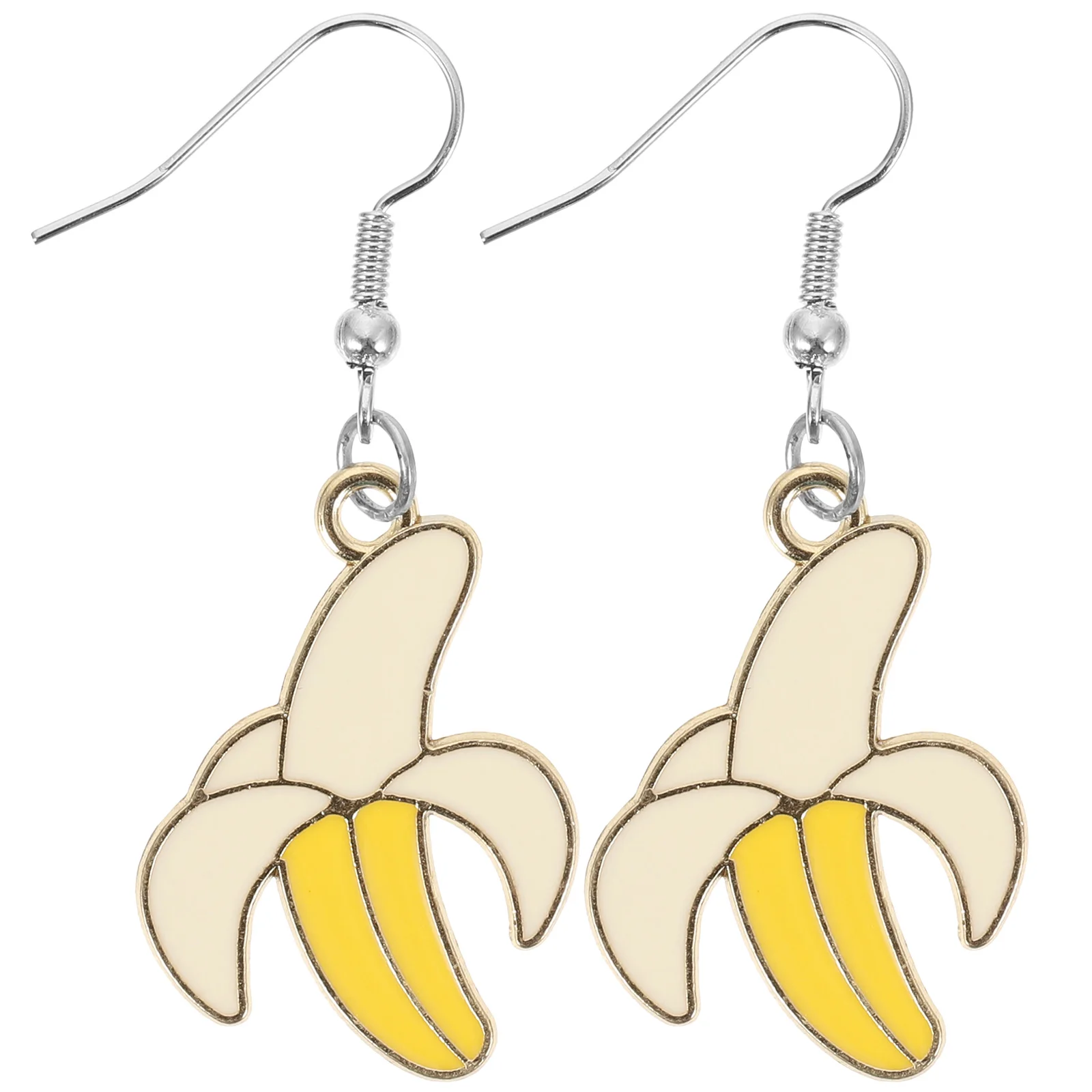 

Banana Earrings Food Cute Funky for Women Metal Dangle Cartoon Accessories Alloy
