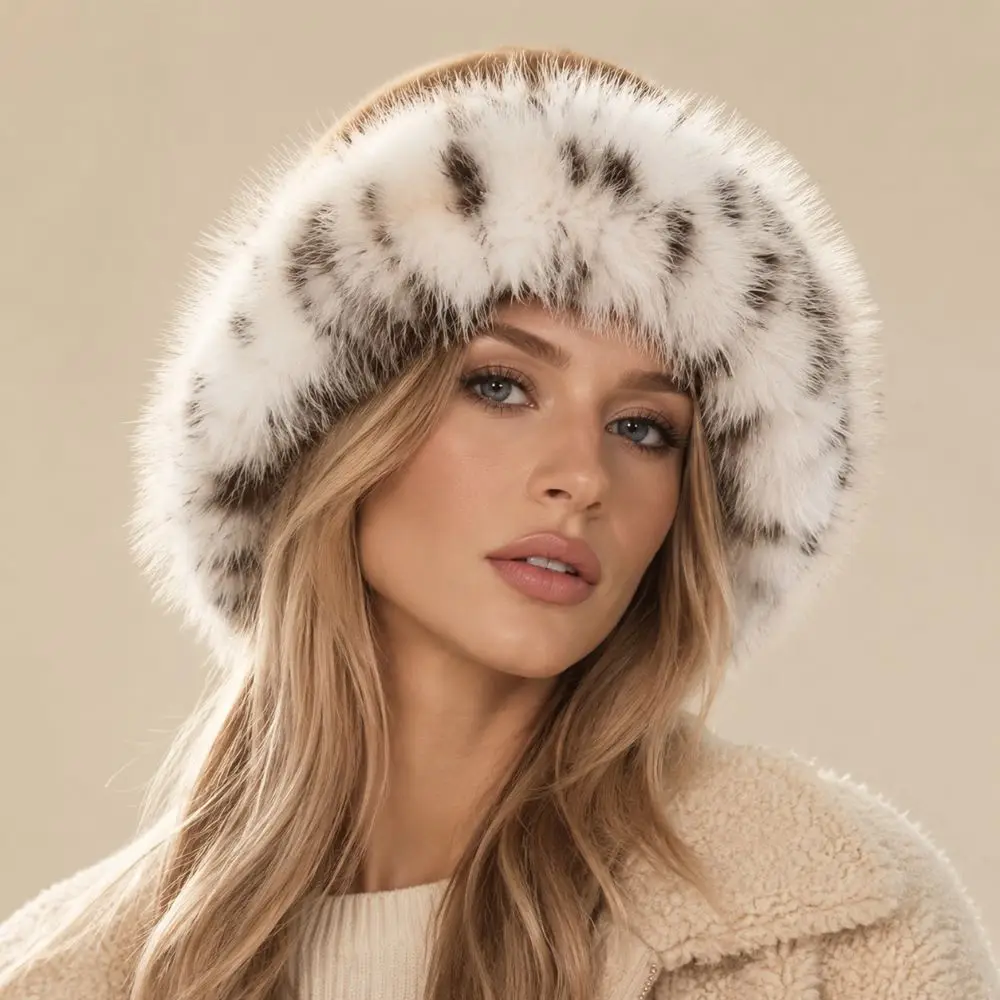 Cozy Fur Fur Cap Windproof Thicken Material Fluffy Bucket Hat Soft Lining Ear Flaps Faux Fur Cap Casual Wear