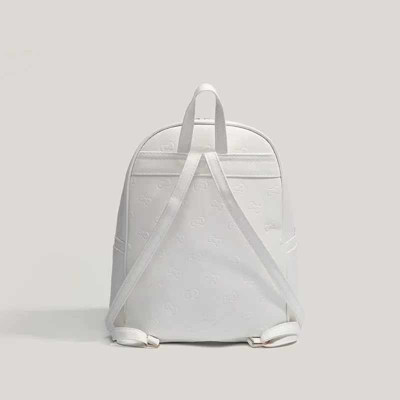 Image 5: Sac à dos Miniso Hello Kitty, sac à dos d'eau en cuir blanc, sac à dos imperméable, résistant à l'usure, à la mode et tendance, long