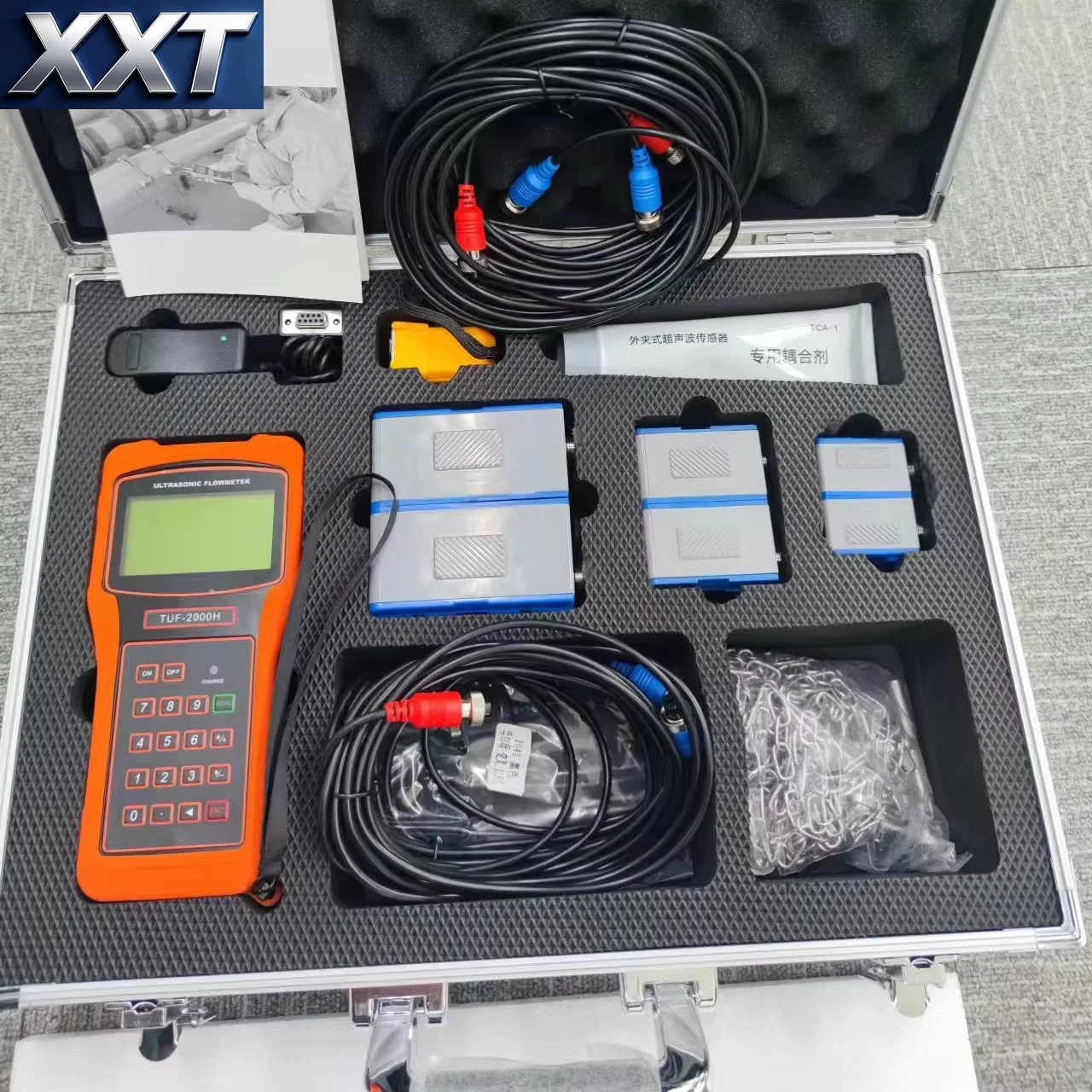 Portable Handheld Ultrasonic Flow Meter High Precision Industrial Pipeline Liquid Measuring Tool