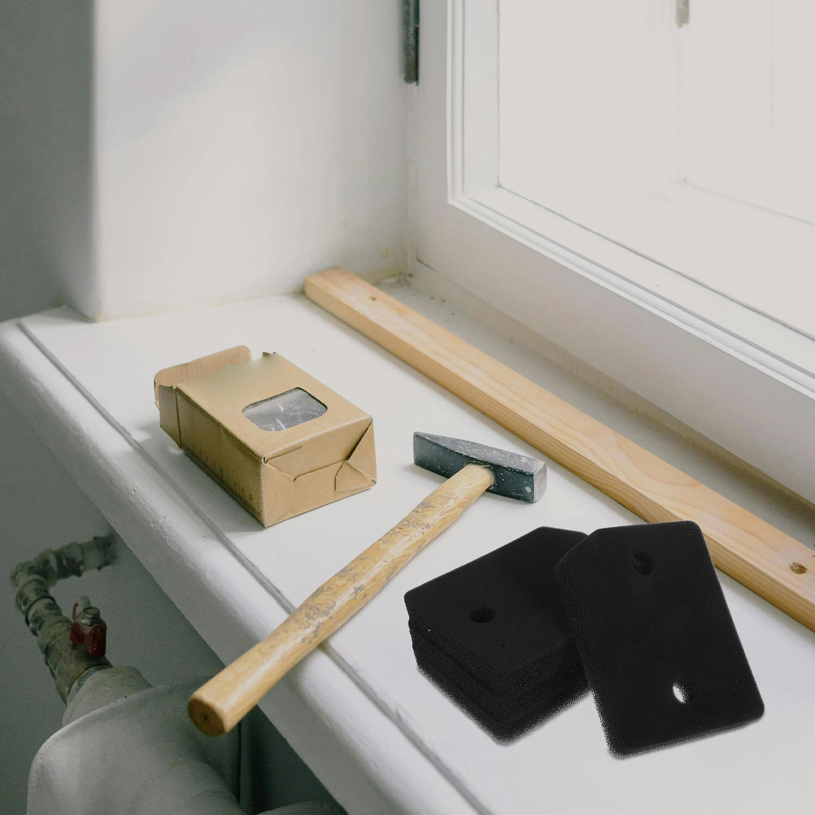 

4 Pcs Sponge Dryer Filter Pad Base Replacement Clothes Black Drum Supplies Filters