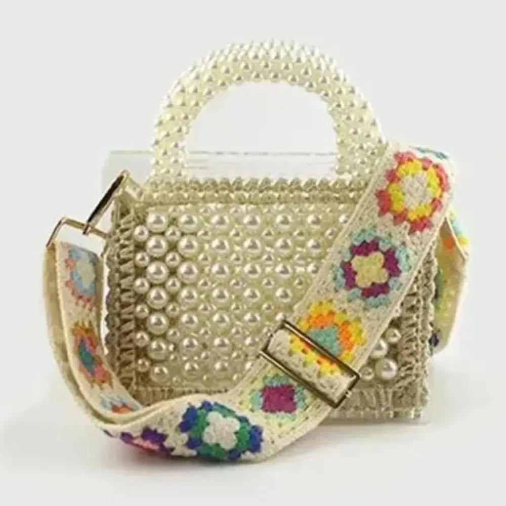 Crochet Flower Bag Strap Durable Colorful Women Bag Band Comfortable Lightweight Cross Body Bag Handle Women