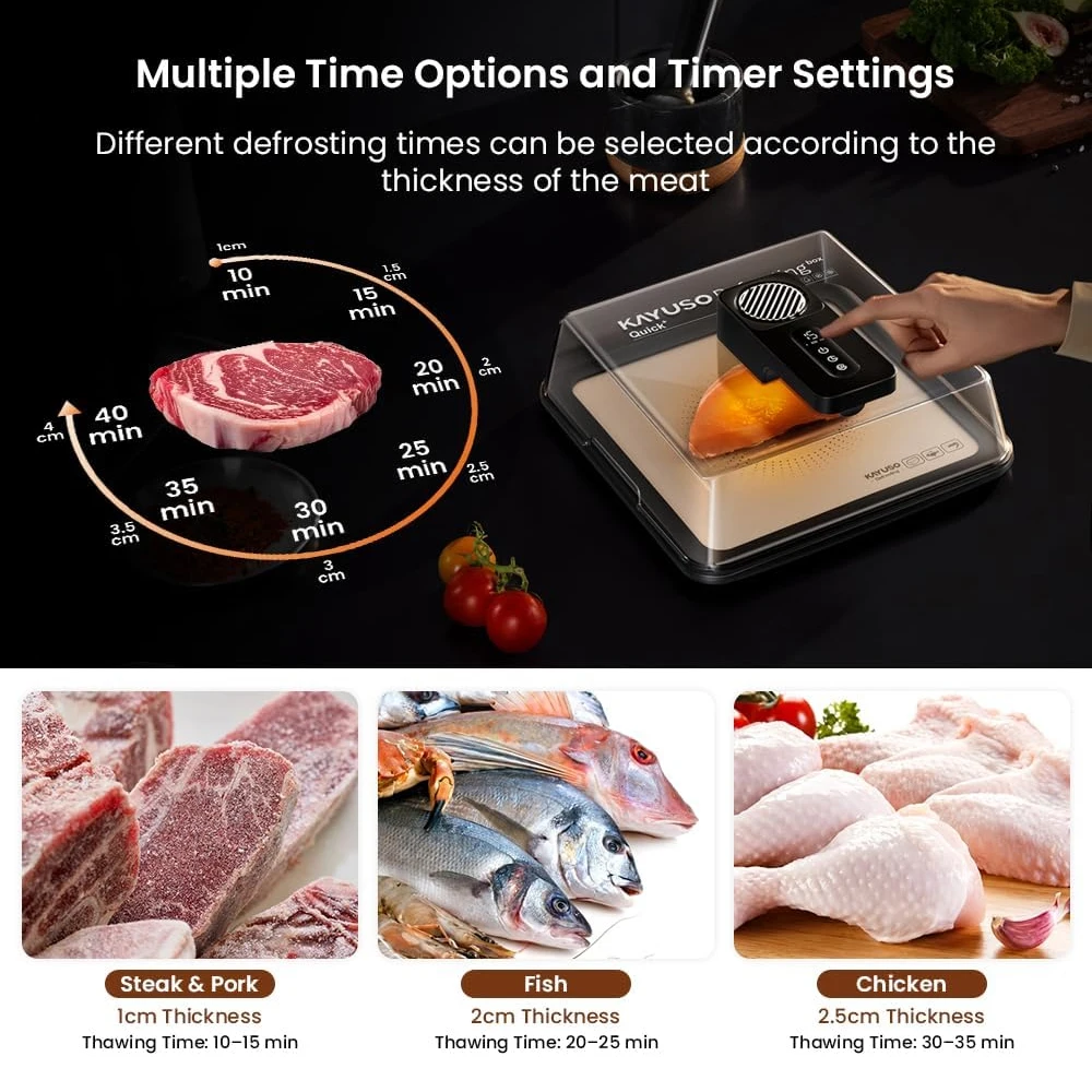 Rapid Defrosting Tray for Frozen Meat, Meat Thawing Tray | Airflow Technology, Meat Defroster, Smart Defrosting Mat