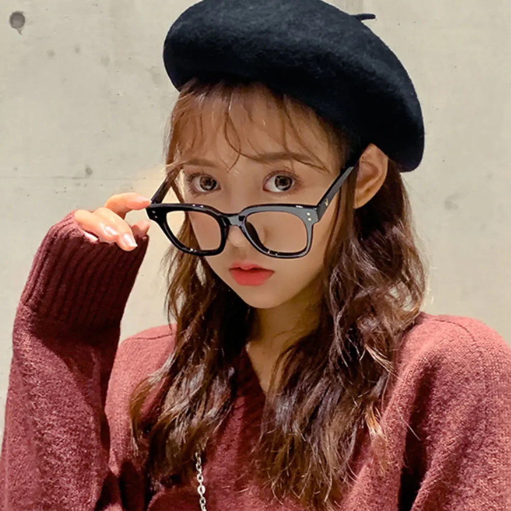 

Children Baby Beret Wool Blended Warm Breathable Comfortable Portable for Autumn Winter Spring Girl Black Size M