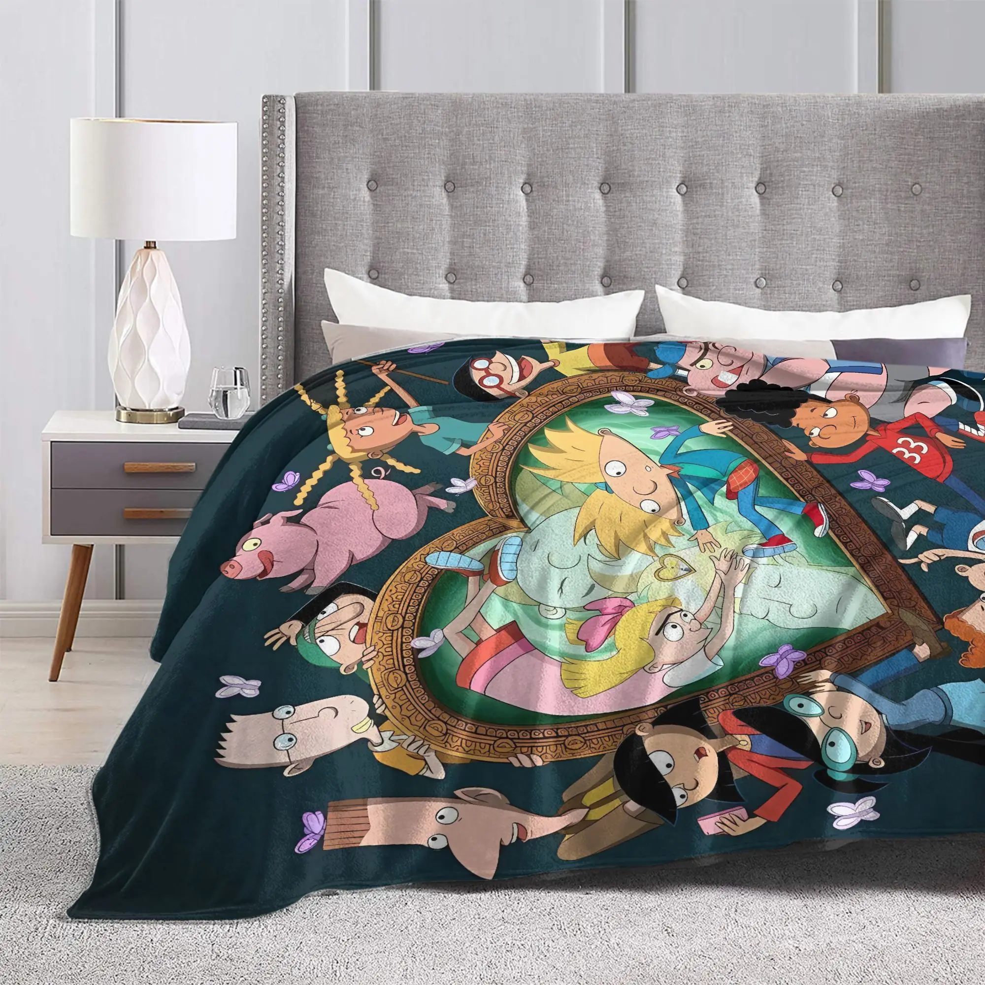 يا أرنولد البطانيات جودة شخصيات دافئة للغاية رمي بطانية الشتاء الفتيات الفتيان المفرش الرسم في الهواء الطلق #3