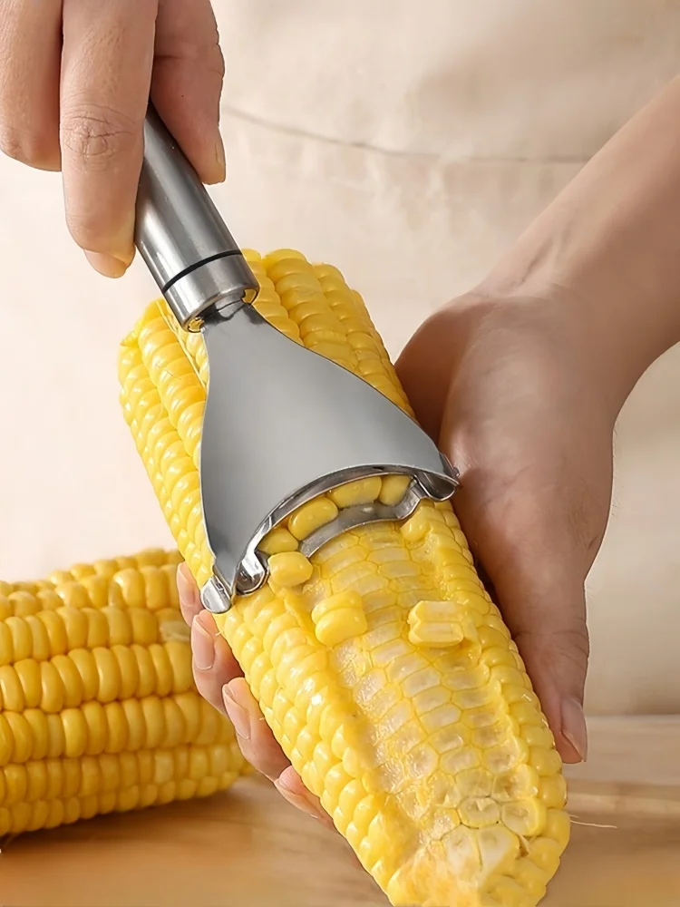 1 Uds arado de maíz de acero inoxidable, arado de herramientas, desgranador de maíz, separador de granos de maíz, pelador, herramientas pequeñas de cocina