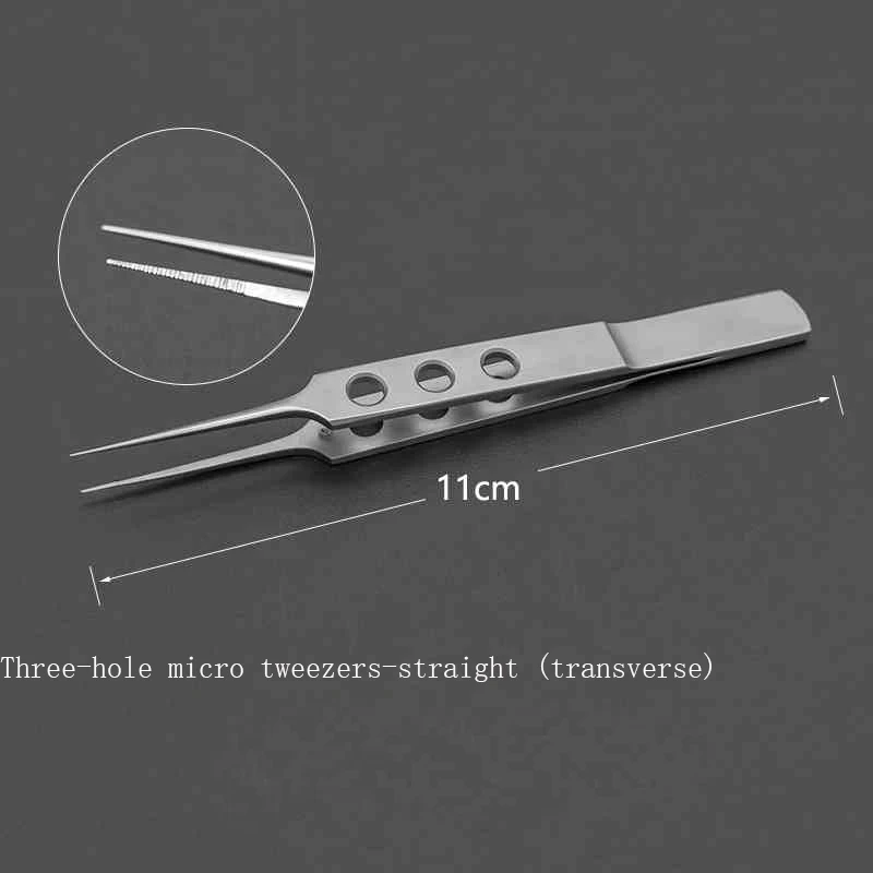 Microscopisch pincet, Oost-Aziatische blefaroplastietools, oogheelkundige instrumenten, hechtdraadverwijderaars met drie gaten, cosmetische pincet