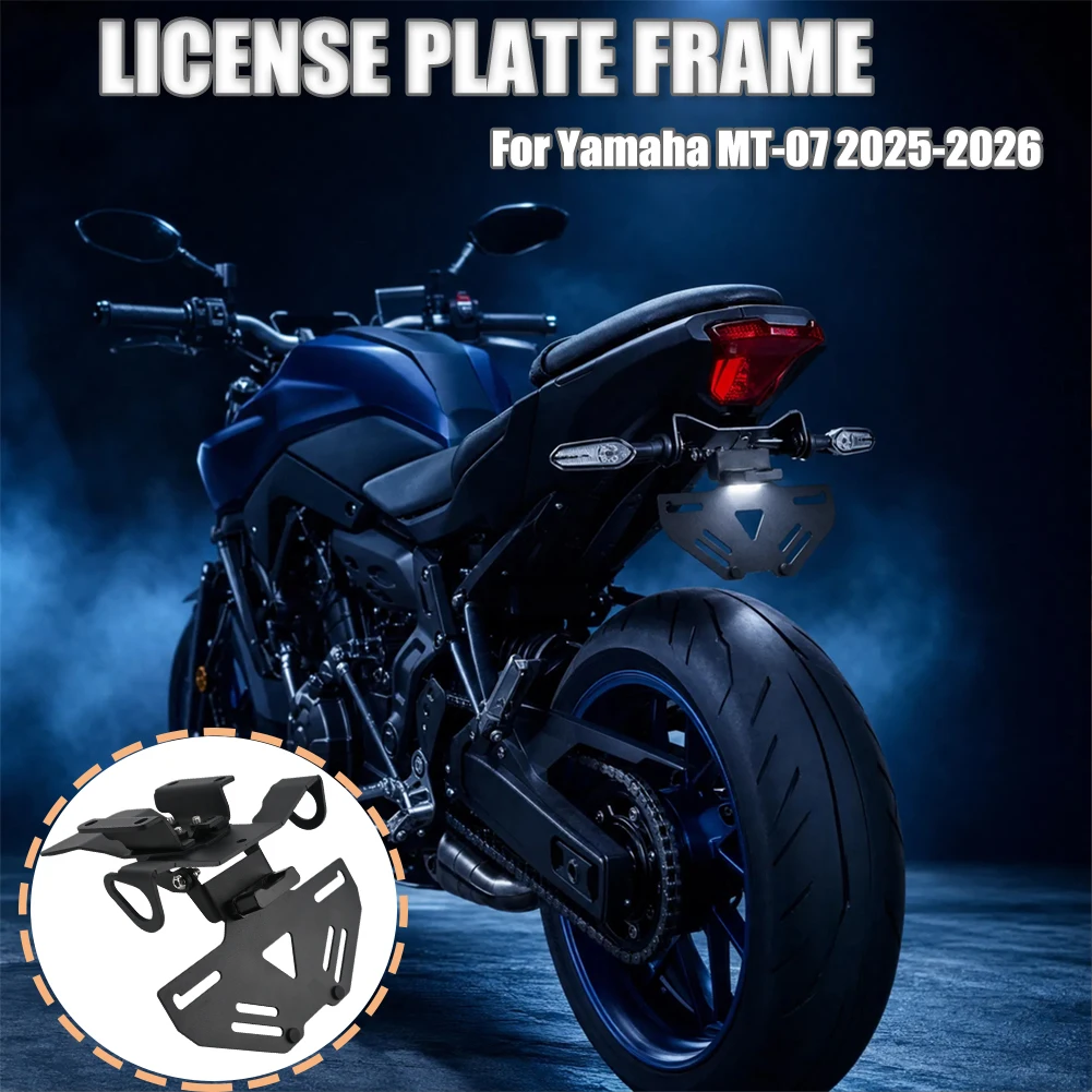 

For Yamaha MT-07 2025-2026 MT-07 Y-AMT Motorcycle License Plate Holder Fender Eliminator Registration Bracket MT07 MT 07