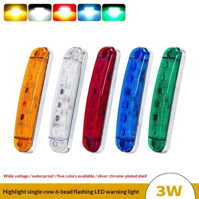 2Pcs 12V 24V Turn Signal Indicator Lamp 6LED Car External Side Marker Light Trailer Rear Warning Rear Lights For Car Truck Lorry