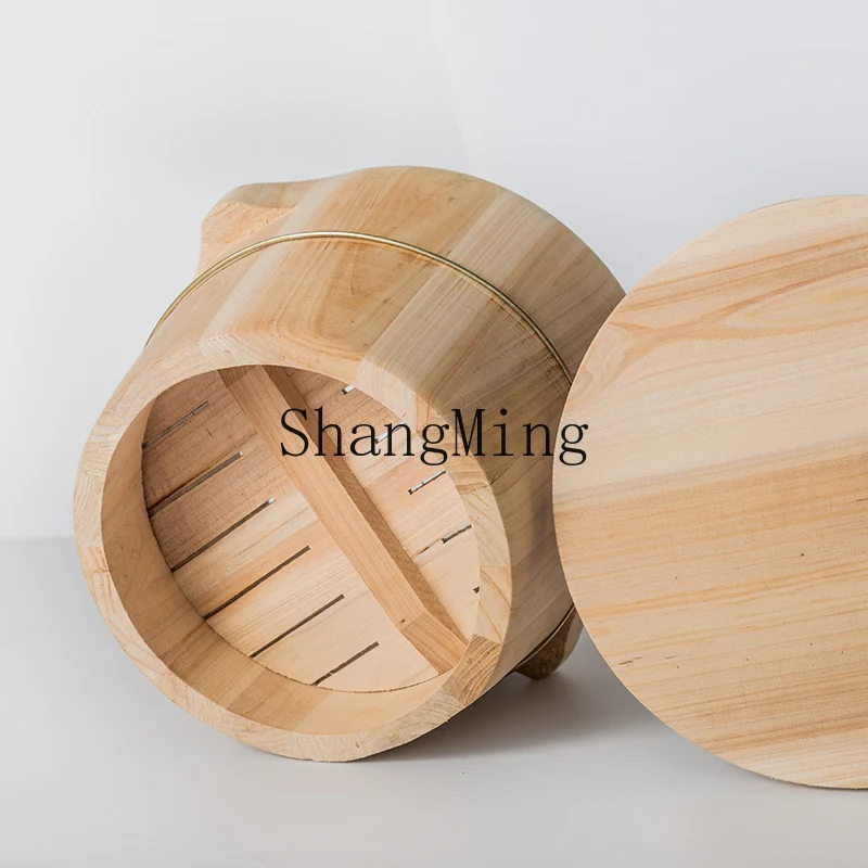 

DSA sticky rice stall cedar sand wood retort steamed bamboo wood steamed rice wooden barrel