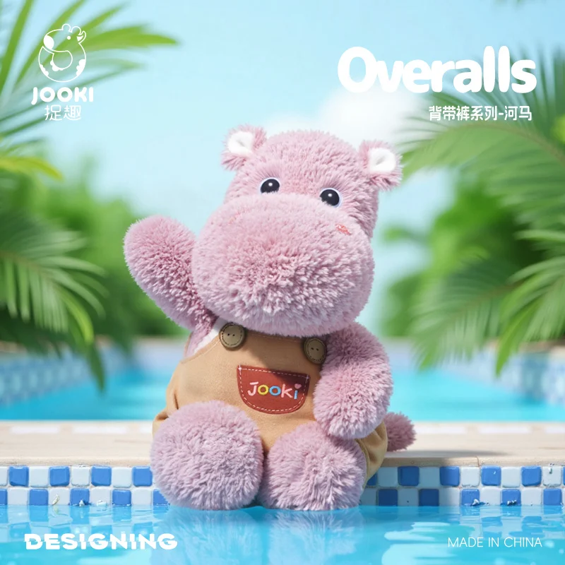 Cartoon 44 cm Dierenserie van Overalls Olifant Beer Kat Nijlpaard Koala Aap Zacht Knuffels Kussen Cadeau voor meisjes Jongens