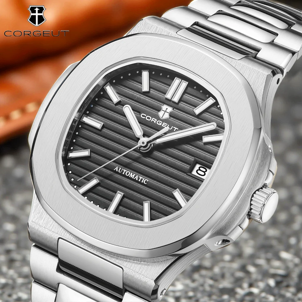 

CORGEUT 41mm Titanium BEZEL NH35 Movement Steel Men's Watch Sapphire Glass Automatic Mechanical Waterproof Men's Watch