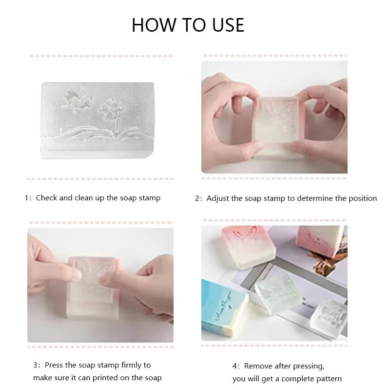 English letter pattern rectangle soap stamp Acrylic Custom sealing seal For Soap Making Chapter Handmade Seal