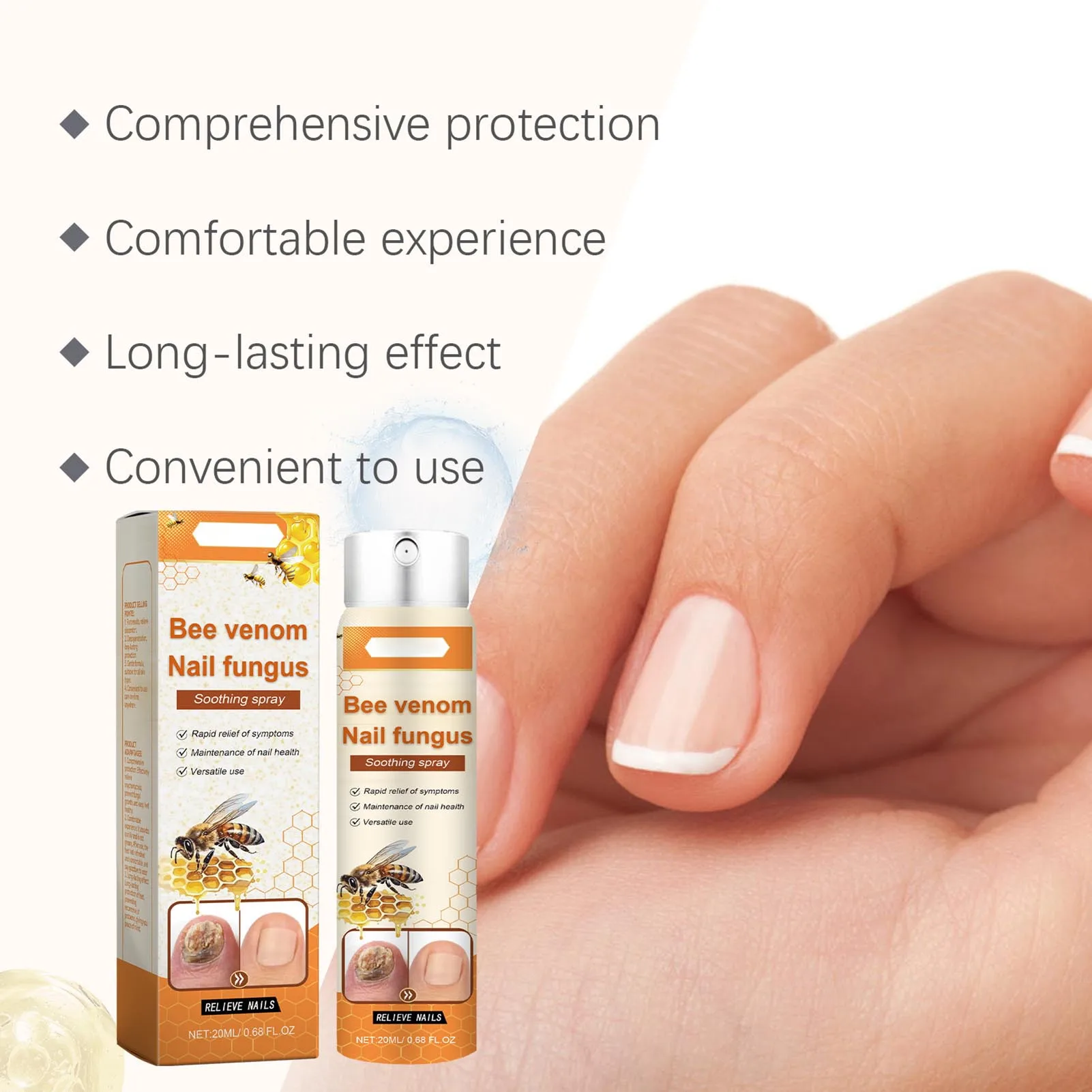 Venmo Nail Fungus Soothing Spray Fast-acting Nail Discoloration Treatment for Broken Cracked Split and Weak Nails