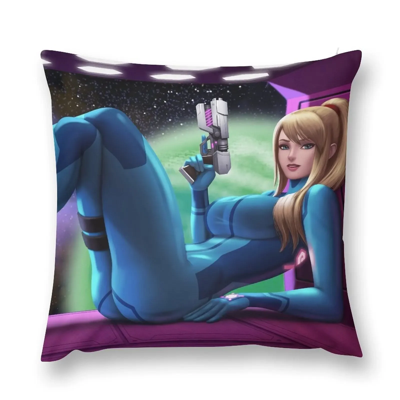 

Samus Aran - Zero Suit Throw Pillow pillows decor home Rectangular Cushion Cover Christmas Pillow pillow