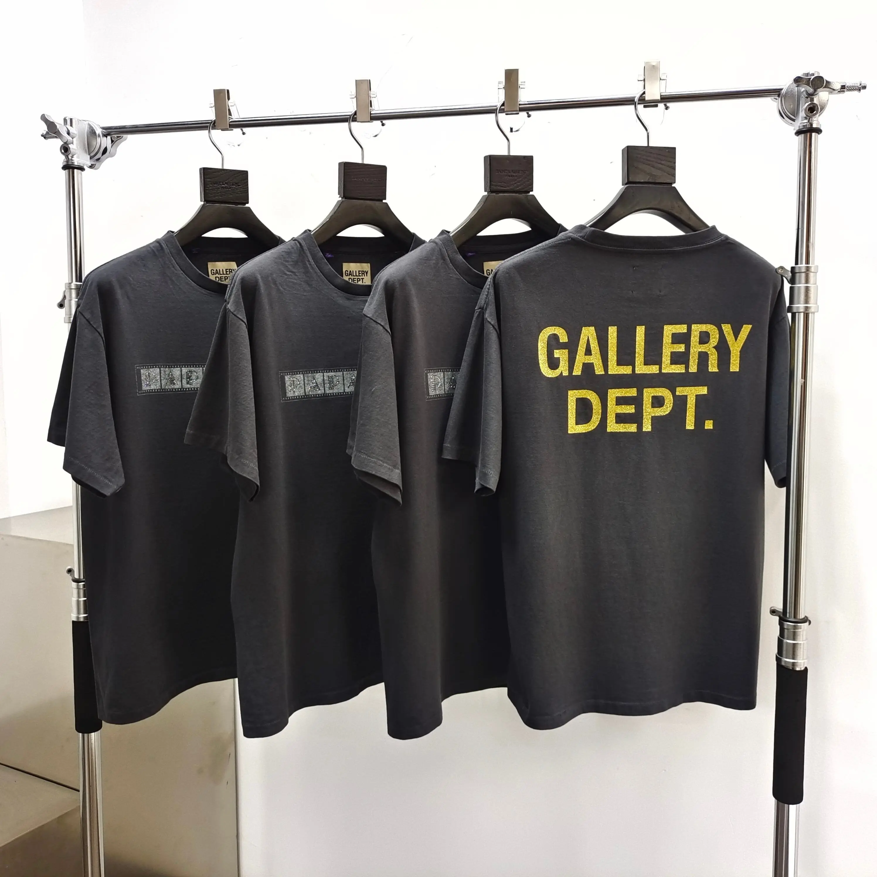 Gallery Dept Film Diamond Alphabet Washed Black Short Sleeve Tee