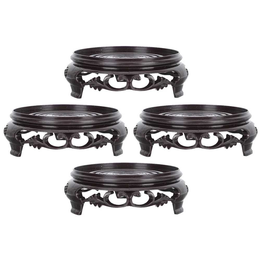 4개 플라스틱 화분 받침대 실내 정원 화병 조각품 수공예품 보관대 가정 장식 스탠드