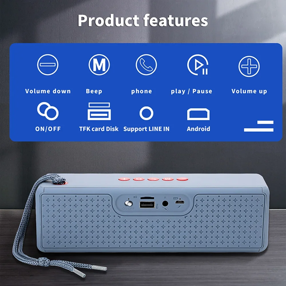 

2400mAh Bluetooth Speaker Portable Wireless Speakers Loudspeaker Waterproof Outdoor Bass Column Sound Box USB TF FM Hot Sale